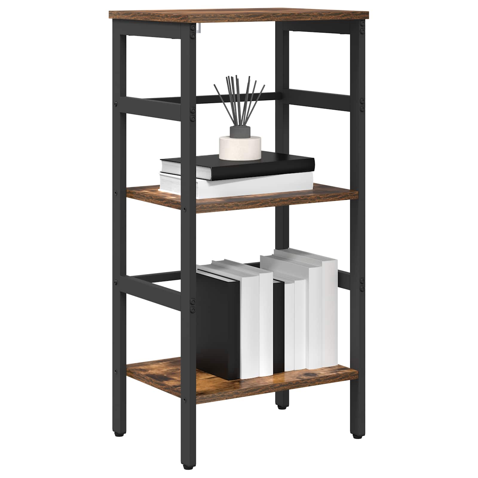 Bogreol Røget eg 40 x 29,5 x 81 cm Konstrueret træ billede