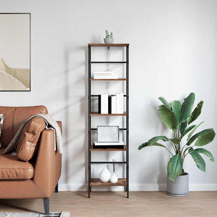 Bogreol 4 niveauer 40 x 29,5 x 149 cm Konstrueret træ Røget eg