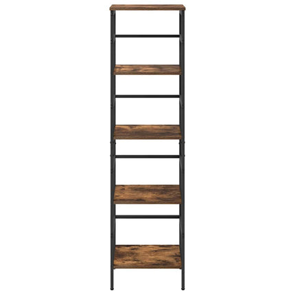 Bogreol 4 niveauer 40 x 29,5 x 149 cm Konstrueret træ Røget eg