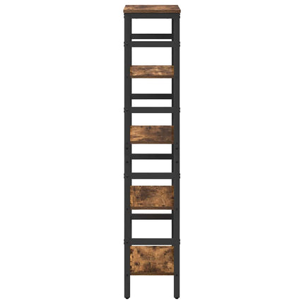Bogreol 4 niveauer 40 x 29,5 x 149 cm Konstrueret træ Røget eg