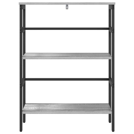 Bogreol 2 niveauer 60 x 29,5 x 81 cm Konstrueret træ Grå Sonoma