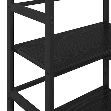 Bogreol 3 niveauer 60 x 29,5 x 115 cm Konstrueret træ Sort eg