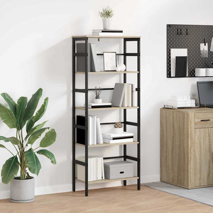 Bogreol 4 niveauer 60 x 29,5 x 149 cm Konstrueret træ Sonoma eg