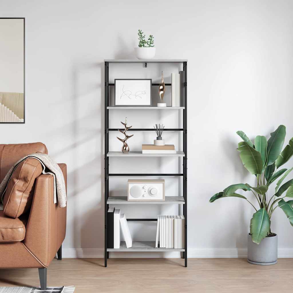 Bogreol Grå Sonoma 60 x 29,5 x 149 cm Konstrueret træ