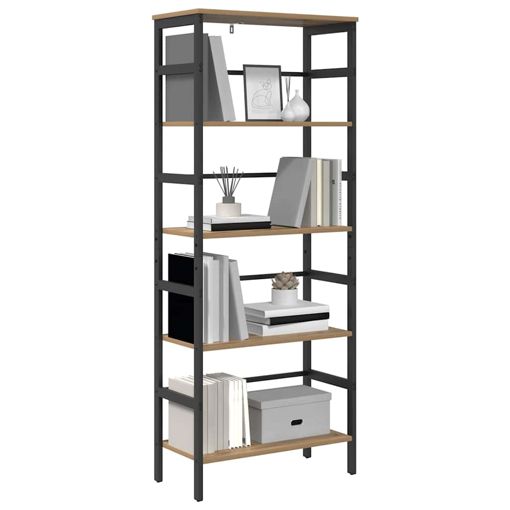 Bogreol Artisan Egetræ 60 x 29,5 x 149 cm Konstrueret træ billede