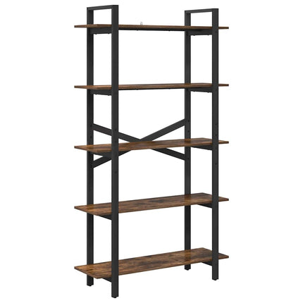 Bogreol 5 niveauer 100 x 33,5 x 178 cm Konstrueret træ Røget eg