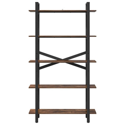 Bogreol 5 niveauer 100 x 33,5 x 178 cm Konstrueret træ Røget eg
