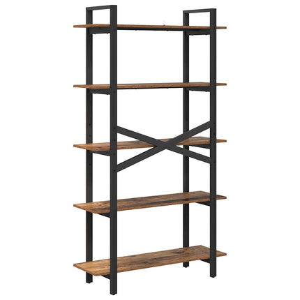 Bogreol 5 niveauer 100 x 33,5 x 178 cm Konstrueret træ