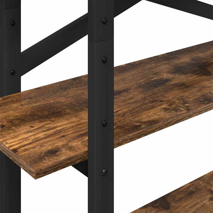 Bogreol 4 niveauer 100 x 33,5 x 140 cm Konstrueret træ Røget eg