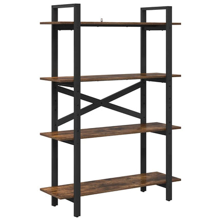 Bogreol Røget eg 100 x 33,5 x 140 cm Konstrueret træ 4 niveauer