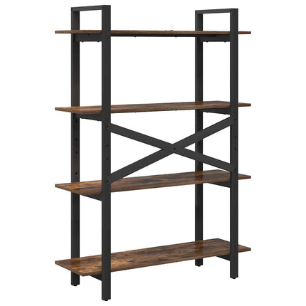 Bogreol Røget eg 100 x 33,5 x 140 cm Konstrueret træ 4 niveauer