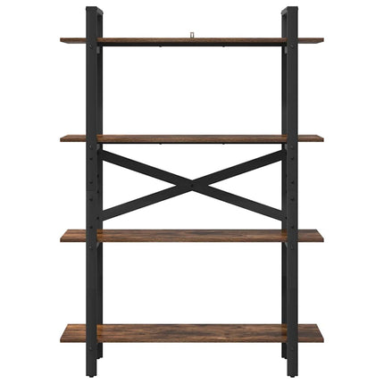 Bogreol Røget eg 100 x 33,5 x 140 cm Konstrueret træ 4 niveauer