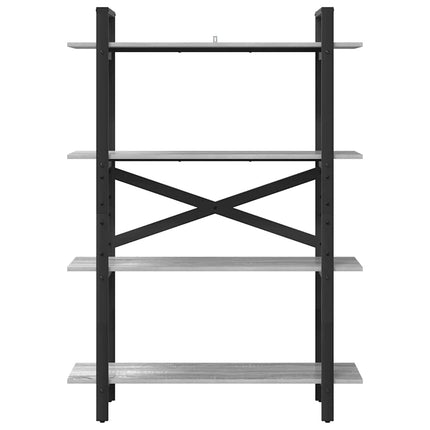 Bogreol 4 niveauer 100 x 33,5 x 140 cm Konstrueret træ