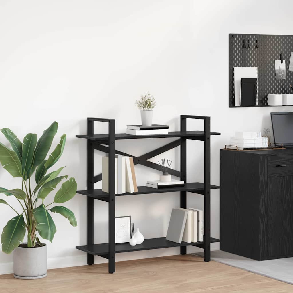 Bogreol Sort eg 100 x 33,5 x 102 cm Konstrueret træ