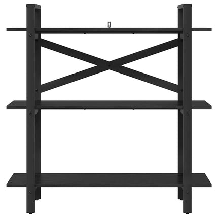 Bogreol 3 niveauer 100 x 33,5 x 102 cm Konstrueret træ Sort eg