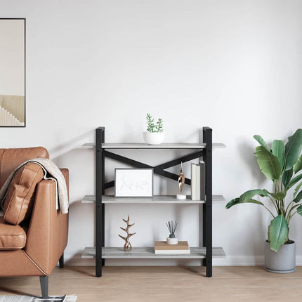 Bogreol Grå Sonoma 100 x 33,5 x 102 cm Konstrueret træ