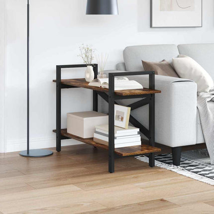 Bogreol Røget eg 100 x 33,5 x 64 cm Konstrueret træ 2 niveauer