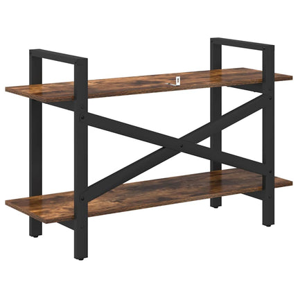 Bogreol Røget eg 100 x 33,5 x 64 cm Konstrueret træ 2 niveauer