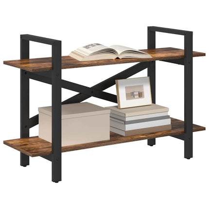 Bogreol Røget eg 100 x 33,5 x 64 cm Konstrueret træ 2 niveauer