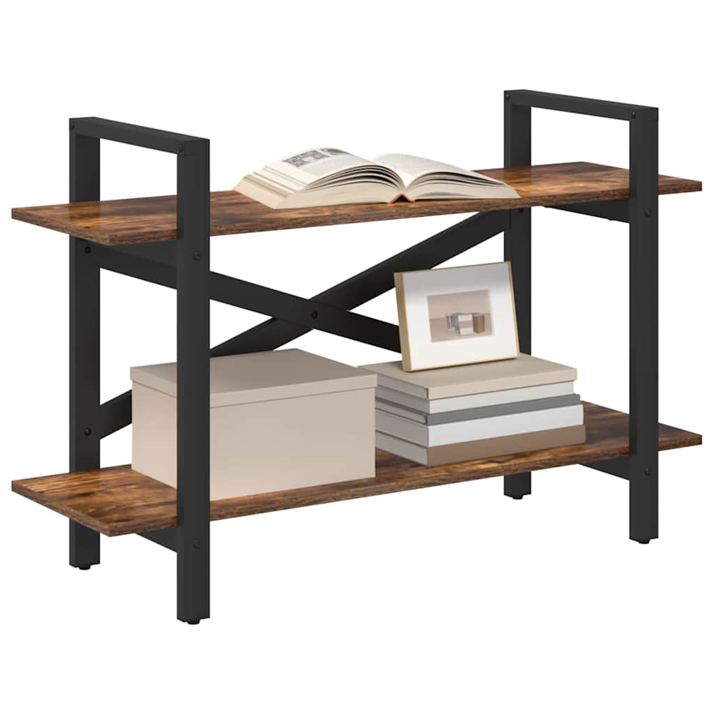 Bogreol Røget eg 100 x 33,5 x 64 cm Konstrueret træ billede