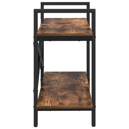 Bogreol Røget eg 100 x 33,5 x 64 cm Konstrueret træ 2 niveauer
