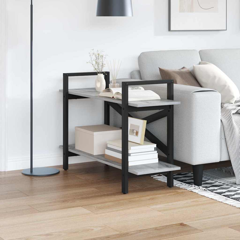Bogreol i industrielt design - grå sonoma, 100 × 33,5 × 64 cm, konstrueret træ