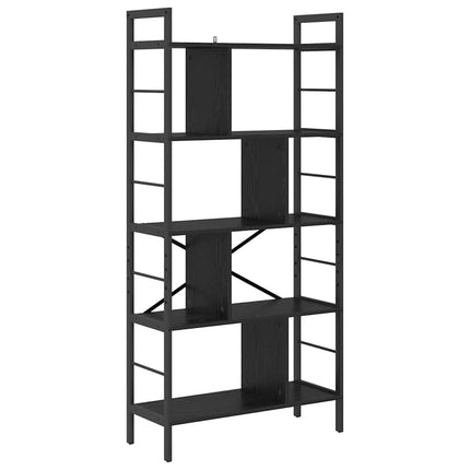 Bogreol Sort eg 75 x 30 x 156 cm Konstrueret træ