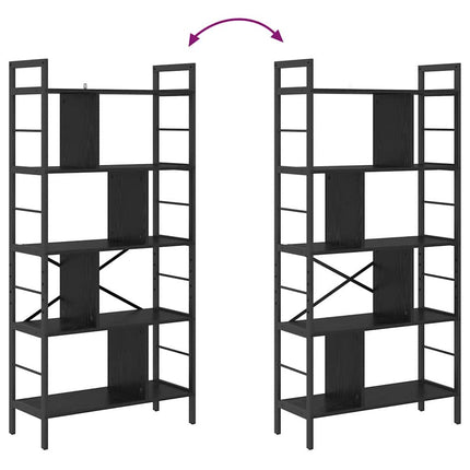 Bogreol Sort eg 75 x 30 x 156 cm Konstrueret træ