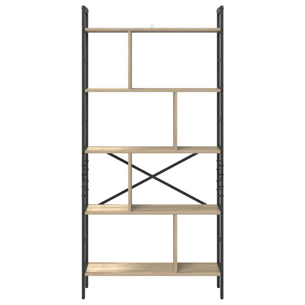 Bogreol 9 niveauer 75 x 30 x 156 cm Konstrueret træ Sonoma eg