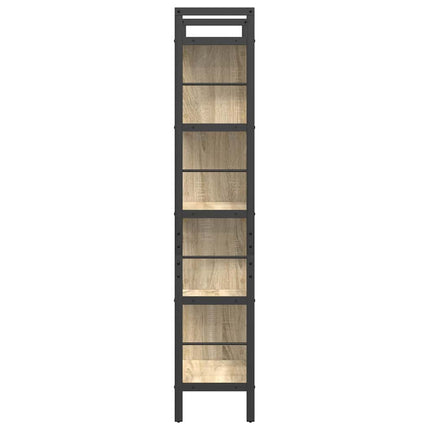 Bogreol 9 niveauer 75 x 30 x 156 cm Konstrueret træ Sonoma eg