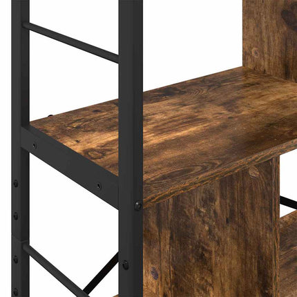 Bogreol 9 niveauer 75 x 30 x 156 cm Konstrueret træ Røget eg
