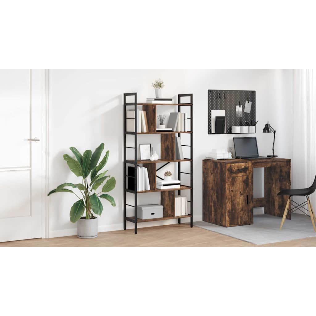 Bogreol Røget eg 75 x 30 x 156 cm Konstrueret træ