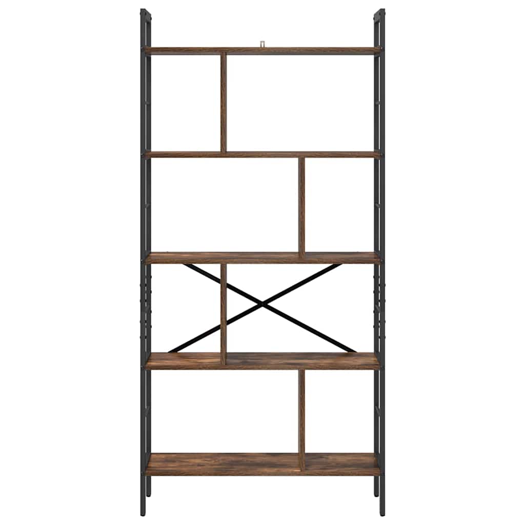 Bogreol Røget eg 75 x 30 x 156 cm Konstrueret træ