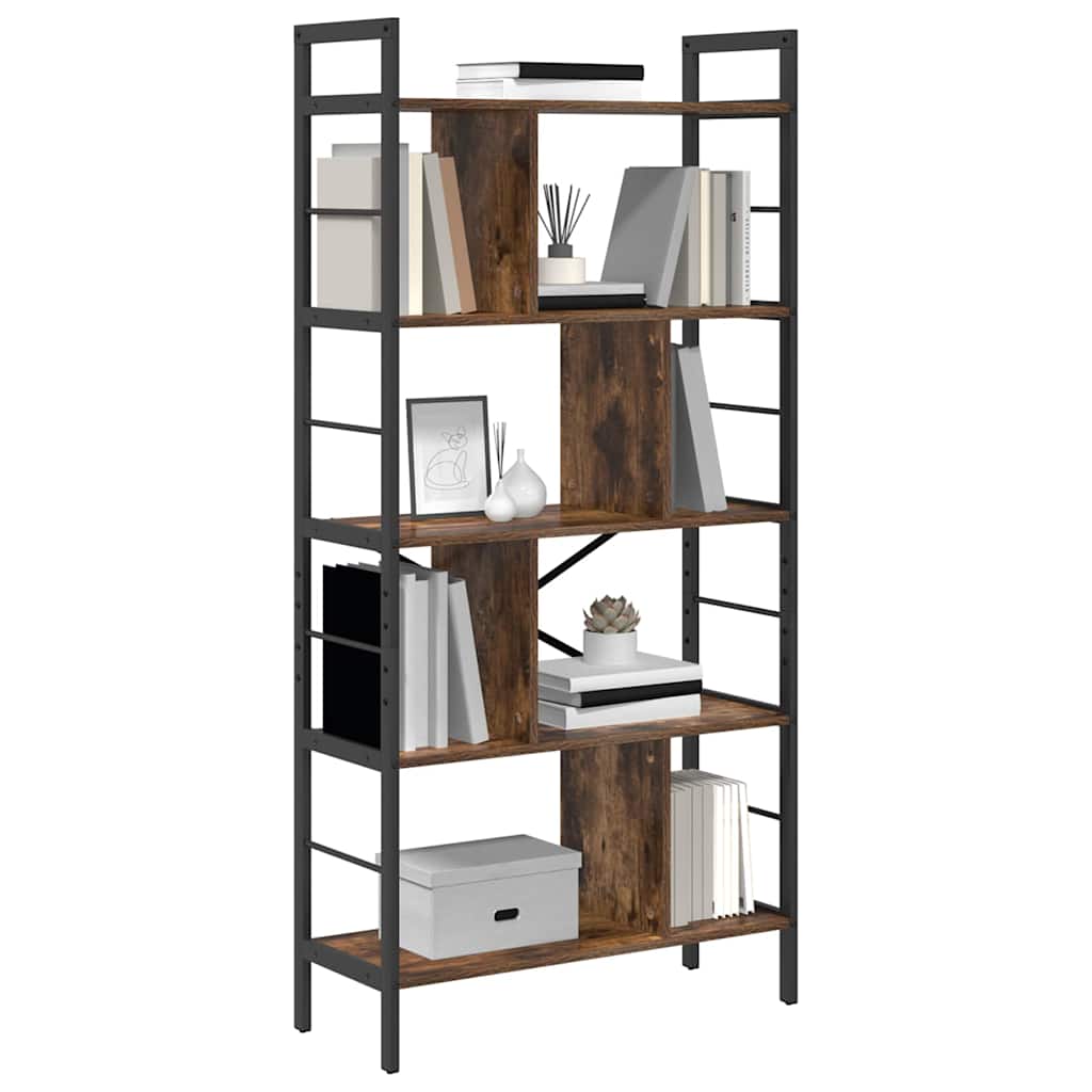 Bogreol Røget eg 75 x 30 x 156 cm Konstrueret træ