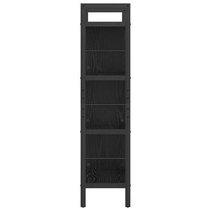 Bogreol 7 niveauer 75 x 30 x 123,5 cm Konstrueret træ Sort eg