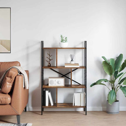 Bogreol 7 niveauer 75 x 30 x 123,5 cm Konstrueret træ Røget eg