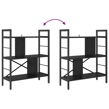 Bogreol 5 niveauer 75 x 30 x 91 cm Konstrueret træ Sort eg