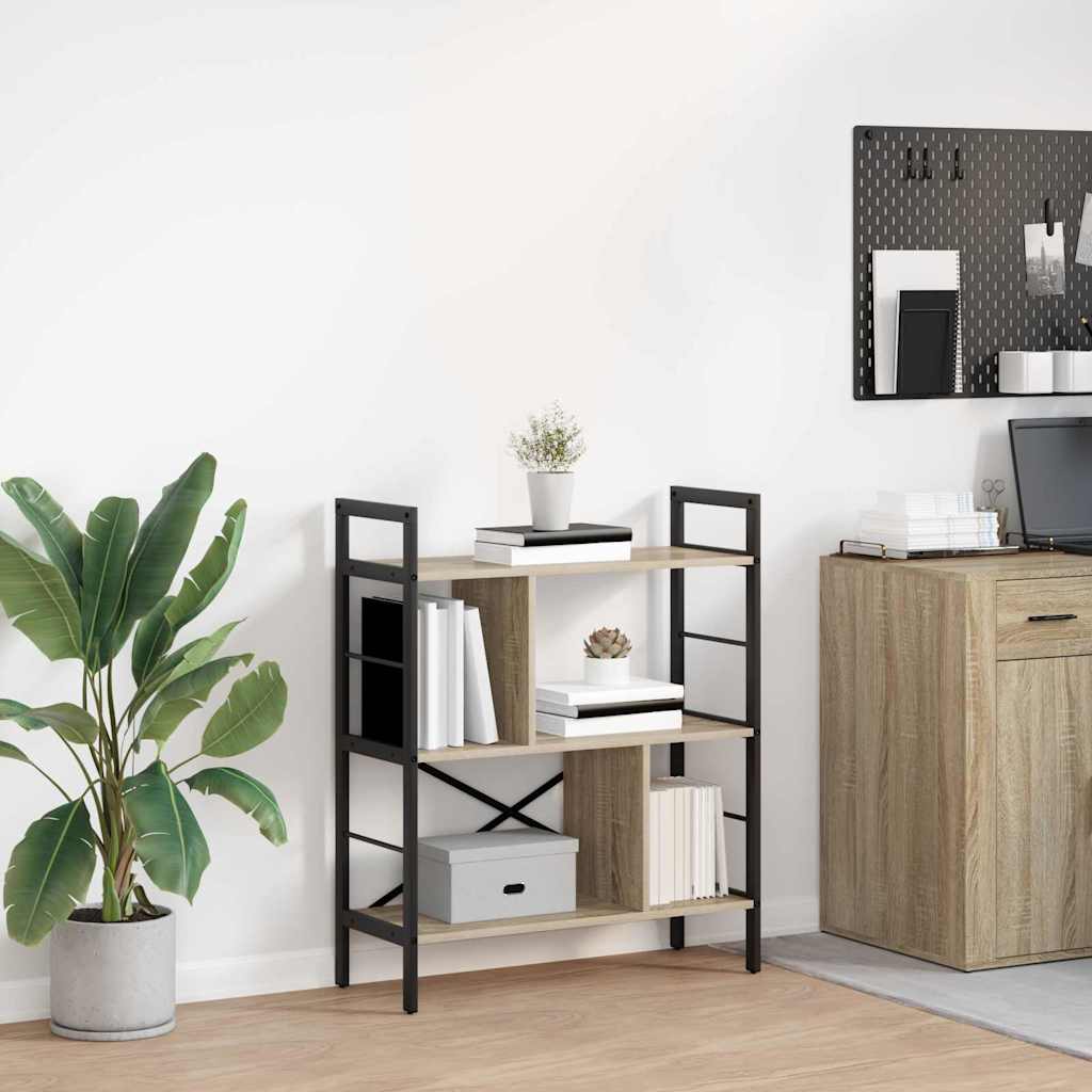 vidaXL Bogreol 5 niveauer 75 x 30 x 91 cm Konstrueret træ Sonoma eg