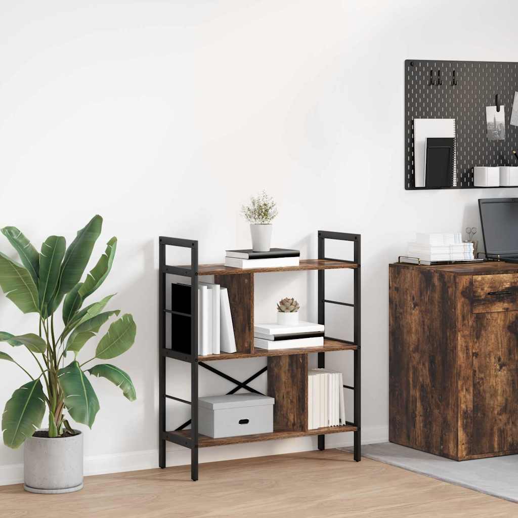vidaXL Bogreol 5 niveauer 75 x 30 x 91 cm Konstrueret træ Røget eg