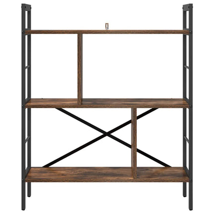 Bogreol 5 niveauer 75 x 30 x 91 cm Konstrueret træ Røget eg