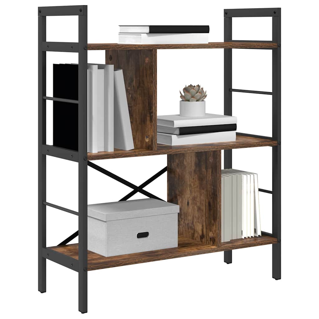 Bogreol Røget eg 75 x 30 x 91 cm Konstrueret træ billede
