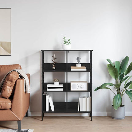 Bogreol Sort eg 82 x 32 x 112 cm Konstrueret træ