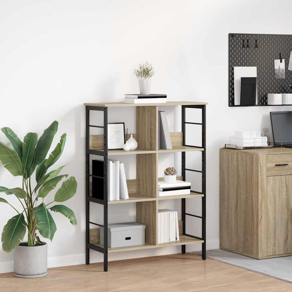 Bogreol i sonoma eg 82 × 32 × 112 cm - konstrueret træ, industrielt design
