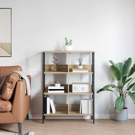 Bogreol 6 niveauer 82 x 32 x 112 cm Konstrueret træ Sonoma eg