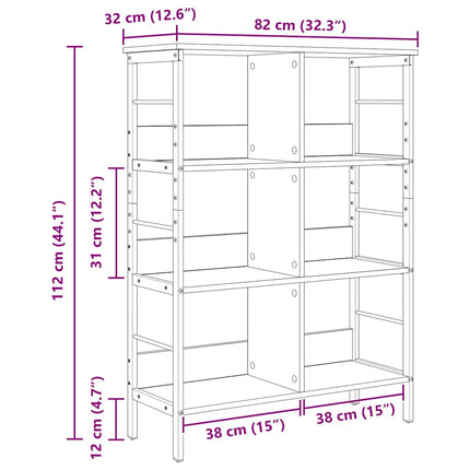 Bogreol 6 niveauer 82 x 32 x 112 cm Konstrueret træ Sonoma eg