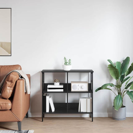 Bogreol 4 niveauer 82 x 32 x 79 cm Konstrueret træ Sort eg