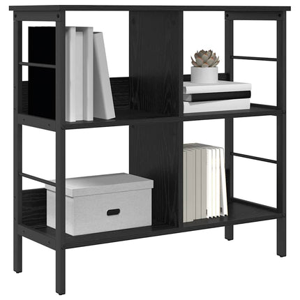 Bogreol 4 niveauer 82 x 32 x 79 cm Konstrueret træ Sort eg
