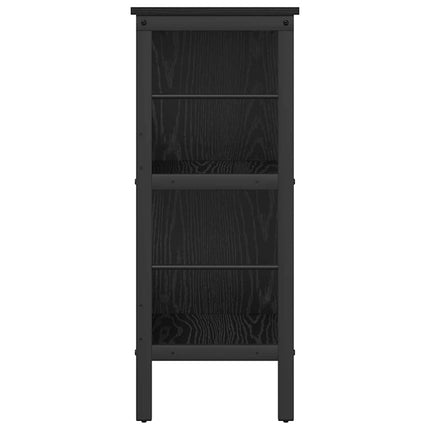 Bogreol 4 niveauer 82 x 32 x 79 cm Konstrueret træ Sort eg