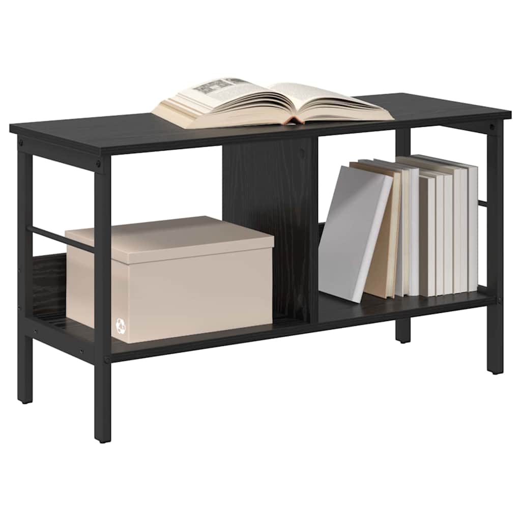 Bogreol Sort eg 82 x 32 x 47 cm Konstrueret træ billede