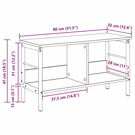 Bogreol Sort eg 82 x 32 x 47 cm Konstrueret træ